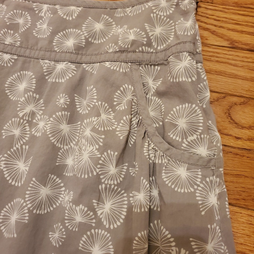 Vintage Y2K Esprit Womens Gray Dandelion Floral A-Line Skirt Pockets Size 8 - Picture 8 of 12